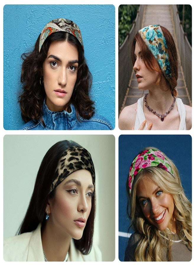 طوق رأس ياتينكيم بنقشة جلد الفهد للنساء، طوق رأس بنقشة الفهد، عمامة، طوق رأس بنقشة حيوانية بوهيمية، قطعتان، ربطات شعر مرنة غير قابلة للانزلاق، مناسبة للفتيات لممارسة اليوغا والرياضة - Image 4